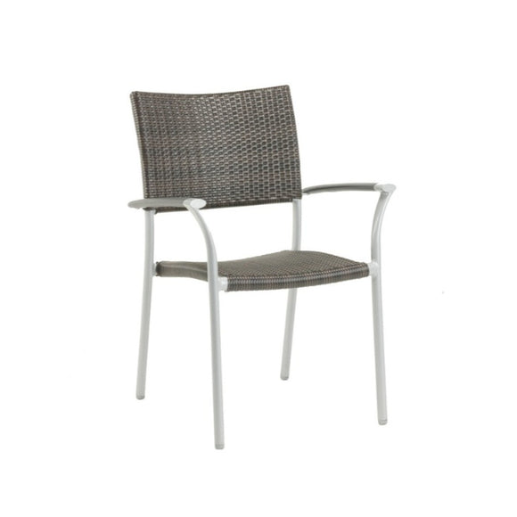 New Roma Stacking Arm Chair w/Aluminium Armrest Woven