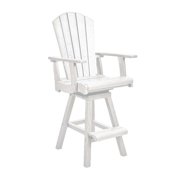 C.R. Plastic Products Bar Chair White-02 C25 Swivel Pub Chair (Best Seller)