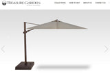 Treasure Garden AG25 Cantilever 10 Square - Sunbrella Fabric - Commercial Grade