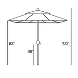 789 11' Galtech Auto-Tilt Market Umbrellas - In Stock