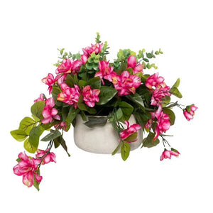 Pink Azalea Centerpiece - Silk Plant