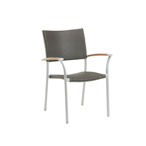 New Roma Stacking Arm Chair  w/Durawood Armrest Woven