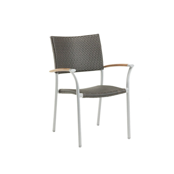 New Roma Stacking Arm Chair  w/Durawood Armrest Woven