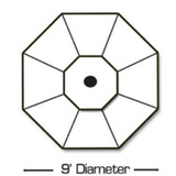 732 9' Galtech Deluxe Commercial Market Umbrella