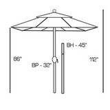 799 10' Square Galtech Auto-Tilt Market Umbrellas - Custom Plus