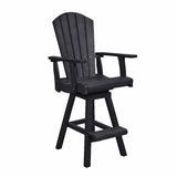 C.R. Plastic Products Bar Chair Black-14 C25 Swivel Pub Chair (Best Seller)