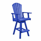 C.R. Plastic Products Bar Chair Blue-03 C25 Swivel Pub Chair (Best Seller)