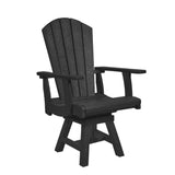 C.R. Plastic Products Dining Chair Black-14 C15 Addy Swivel Dining Arm Chair