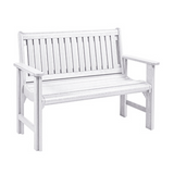 C.R. Plastic Products Furniture - Dining White-02 B01 4' Garden Bench