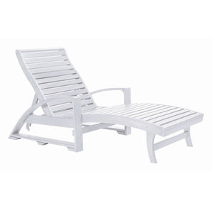 C.R. Plastic Products Furniture - Loungers & Daybeds White-02 L38 St. Tropez Chaise Lounge w/Wheels