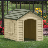 Suncast - Medium Dog House - Tan w/Green Roof