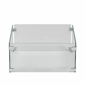 Ratana Heaters & Fire Tables Fiamma Square Fire Pit Glass Windshield (5MM Thick) 16.5" SQ x 8"h