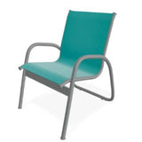 Telescope Casual Graphite PC & Aqua Sling Gardenella Sling Stacking Arm Chair