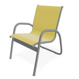 Telescope Casual Graphite PC & Yellow Sling Gardenella Sling Stacking Arm Chair