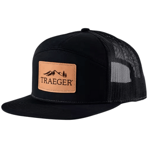 Traeger Apparel 7-Panel Leather Patch Flat Brim-Hat