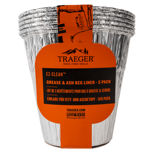 Traeger BBQ Accessories EZ-Clean Grease & Ash Keg Liner - 5 Pack