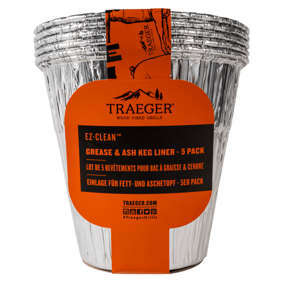 Traeger BBQ Accessories EZ-Clean Grease & Ash Keg Liner - 5 Pack