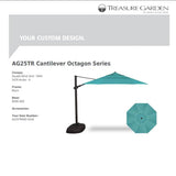 Treasure Garden Umbrellas Canvas Aruba Treasure Garden AG25 Cantilever 11.5' Octagon