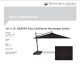 Treasure Garden Umbrellas Canvas Black Treasure Garden AKZPRT Cantilever 10' x 13' Rectangle