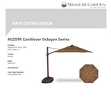 Treasure Garden Umbrellas Canvas Cocoa Treasure Garden AG25 Cantilever 11.5' Octagon