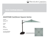 Treasure Garden Umbrellas Canvas Spa Treasure Garden AG25 Cantilever 10' Square