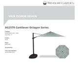 Treasure Garden Umbrellas Canvas Spa Treasure Garden AG25 Cantilever 11.5' Octagon