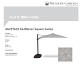 Treasure Garden Umbrellas Cast Silver Treasure Garden AG25 Cantilever 10' Square