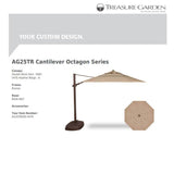 Treasure Garden Umbrellas Heather Beige Treasure Garden AG25 Cantilever 11.5' Octagon