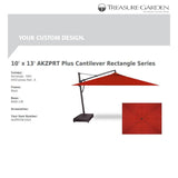 Treasure Garden Umbrellas Jockey Red Treasure Garden AKZPRT Cantilever 10' x 13' Rectangle