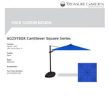 Treasure Garden Umbrellas Pacific Blue Treasure Garden AG25 Cantilever 10' Square