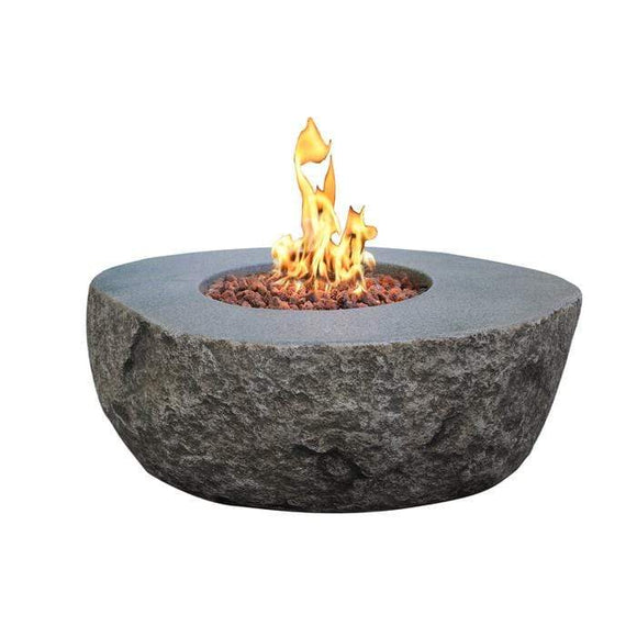 Wicker Land Patio Fire Tables River Rock Oval 43